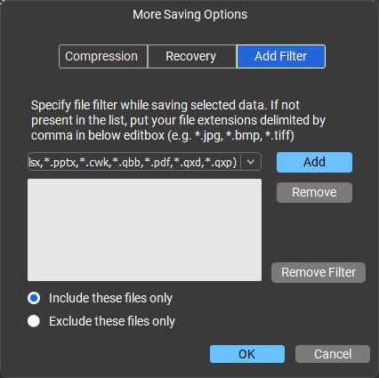 more saving option Add filter-004